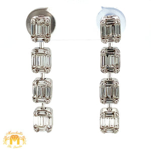 VVS/vs high clarity diamonds set in a 18k White Gold Drop Diamond Earrings (VVS Diamond)