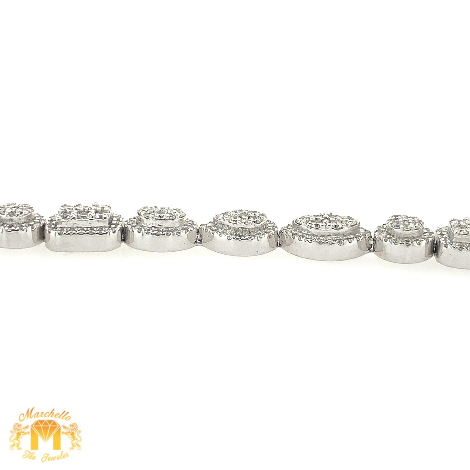 4.74ct Diamond 14k Gold 7.6mm Fancy Ladies' Link Bracelet