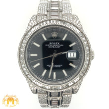 Load image into Gallery viewer, 41mm Rolex Datejust Diamond Watch with Stainless Steel Oyster Band (fully iced out, jumbo baguette diamonds))