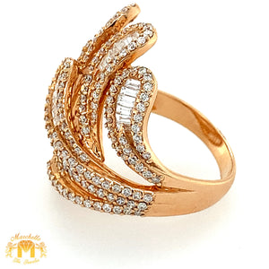 VVS/vs high clarity diamonds set in a 18k Rose Gold Ladies' Feathers Ring (VVS diamonds)