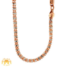 Load image into Gallery viewer, 14k Gold 3D Cross Diamond Pendant and 2mm Gold Ice Link Chain Set
