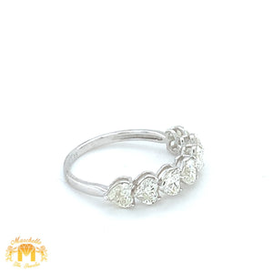 18k White Gold 7 Hearts Ladies` Diamond Ring