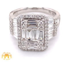 Load image into Gallery viewer, 18k White Gold XL Love Ring with  Baguette and Round diamonds (jumbo VVS baguettes)