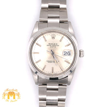 Load image into Gallery viewer, 34mm Rolex Date Watch with Stainless Steel Oyster Bracelet (smooth bezel)