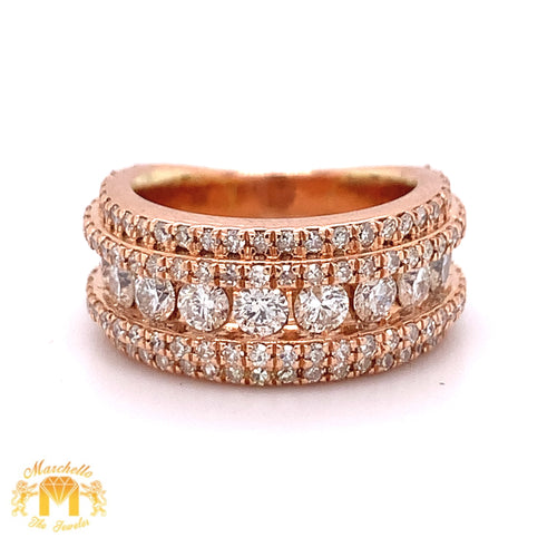 14k Gold Wedding Diamond Band  (channel & pave setting, solid back)