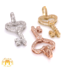 Diamonds and 14k Gold Key Pendant &  Gold Rope Chain Set