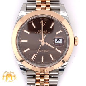 41mm Rolex Datejust 2 Watch with Two-tone Rose Gold Jubilee Band (smooth bezel)