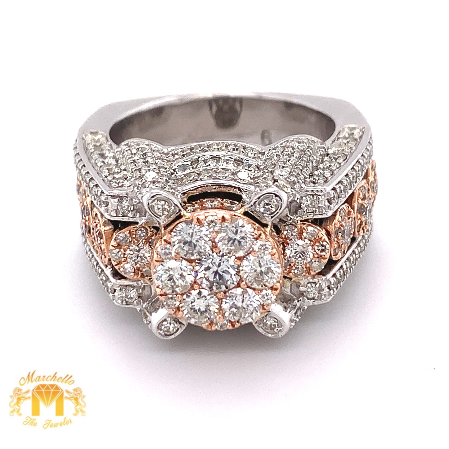 3.8ct Diamond and 14k Gold Monster Ring