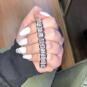 5.92ct Baguette & Round Diamond 18k White Gold Bracelet (VVS baguettes, unisex)