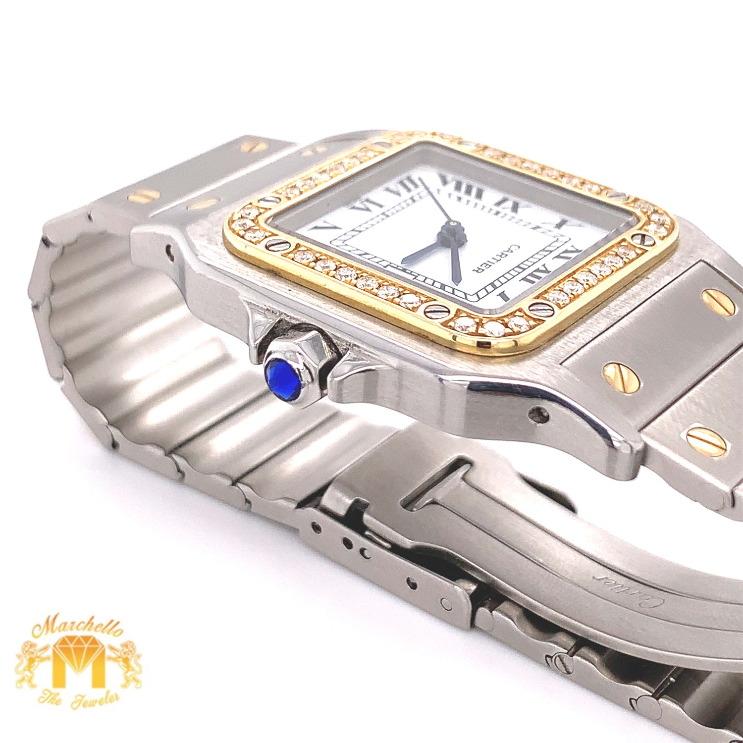 Ladies' Cartier  Watch with Diamond Bezel (29 mm, factory two-tone)