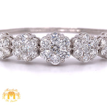 Load image into Gallery viewer, 7ct Round Diamond and 14k Gold Flower Bangle Bracelet (11 mm)