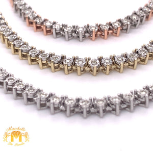 Gold and Diamond Tennis Chain (martini setting, 1 pointers)