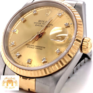 Rolex Datejust Watch with Two-tone Jubilee Bracelet (36 mm, factory diamond dial)