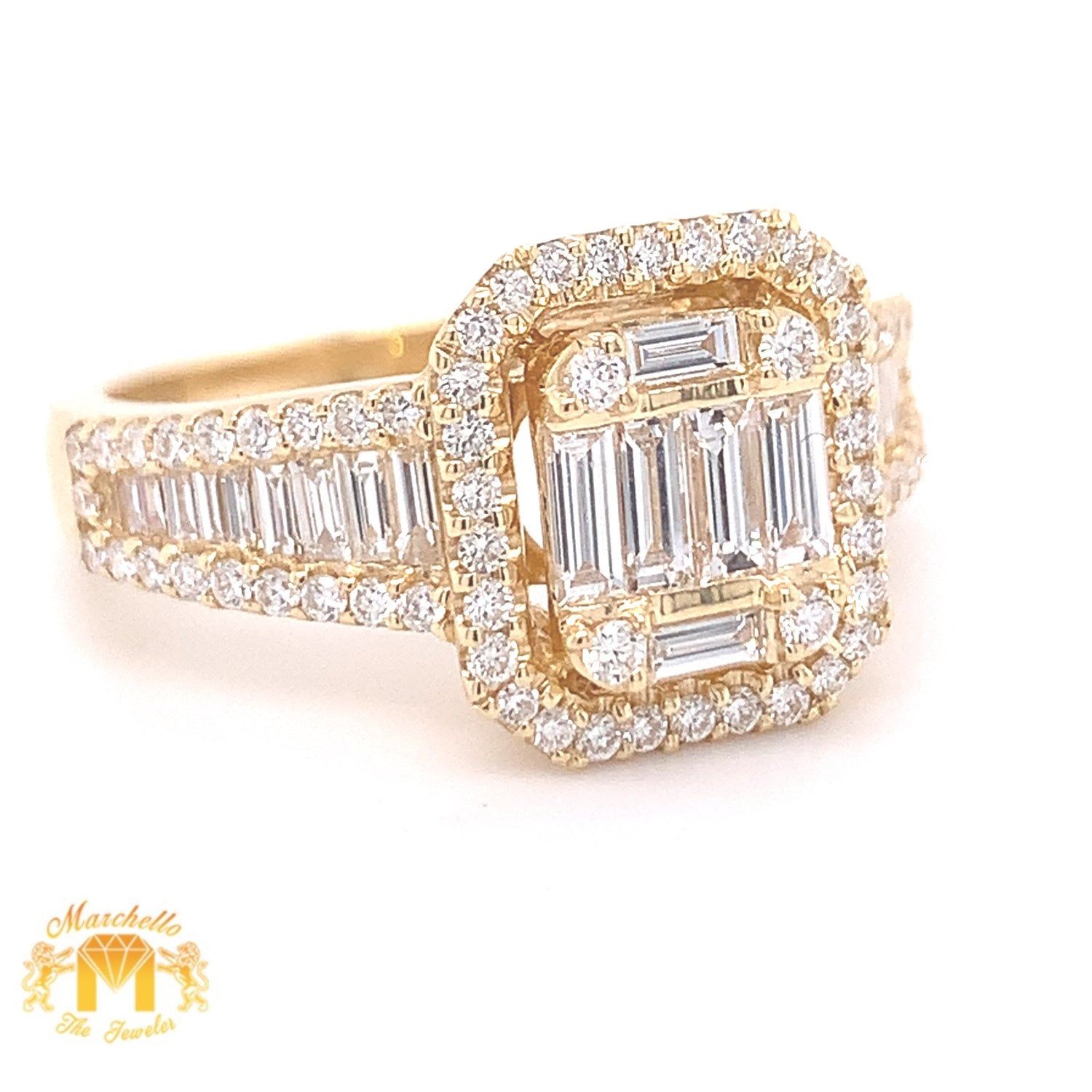 18k Gold Love Ring with Baguette Diamond (jumbo baguettes)