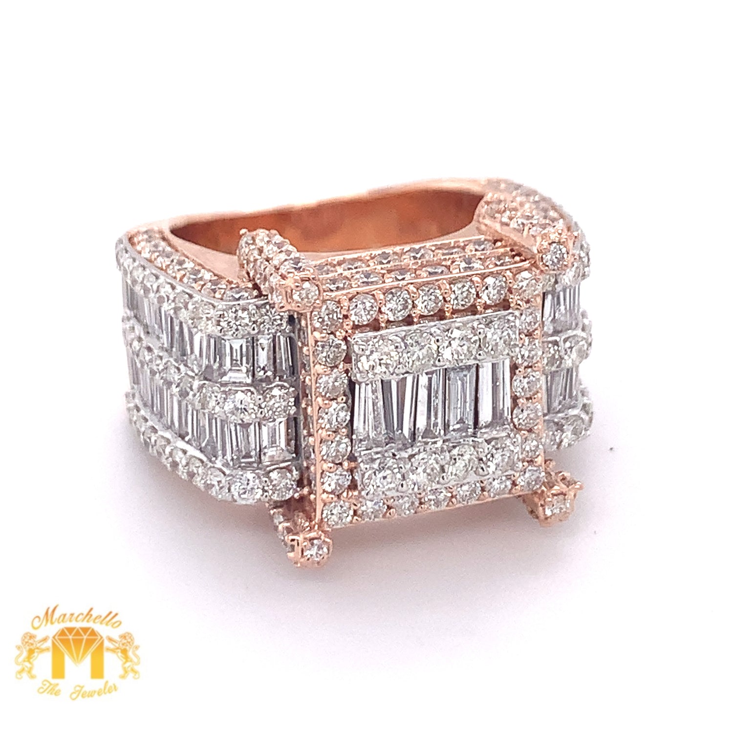 6ct XL Baguette Diamond and 14k Gold Monster 