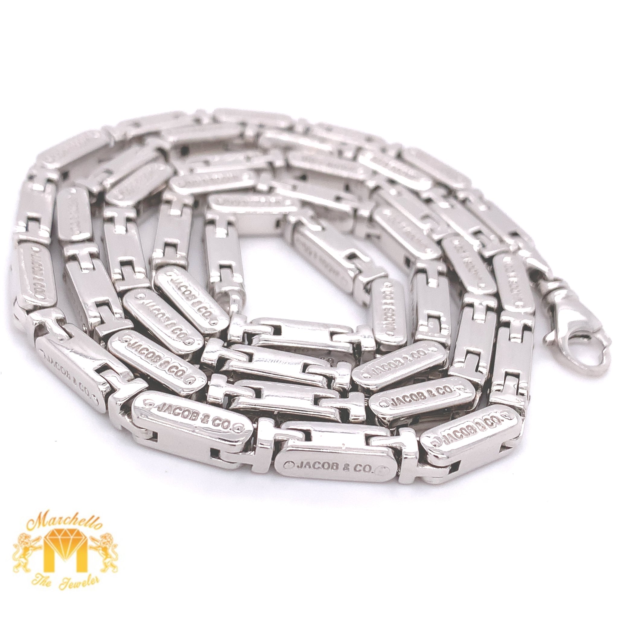 18k White Gold Jacob Co. Solid Chain MTJ