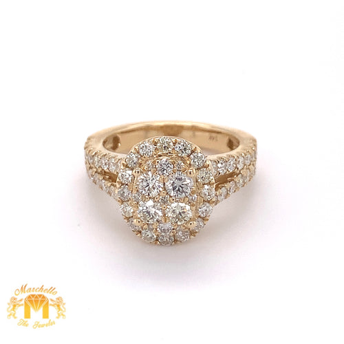 14k Yellow Gold Ladies' Oval-shaped Diamond Ring (split shank)