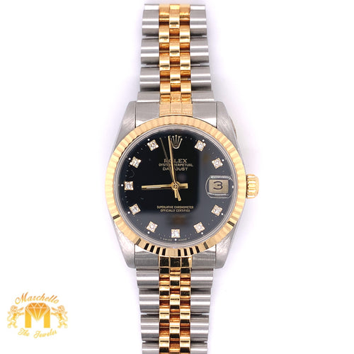 Rolex Datejust Watch with Two-tone Jubilee Bracelet (31 mm, factory diamond dial)