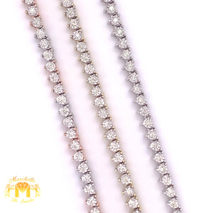 Gold and Diamond Tennis Chain (martini setting, 1 pointers)