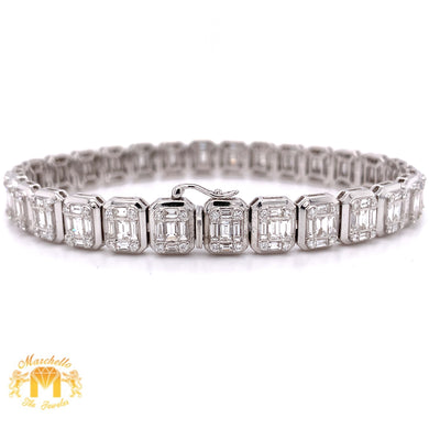 5.92ct Baguette & Round Diamond 18k White Gold Bracelet (VVS baguettes, unisex)
