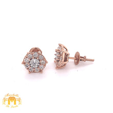 Load image into Gallery viewer, 14k Gold Round Diamond Earrings