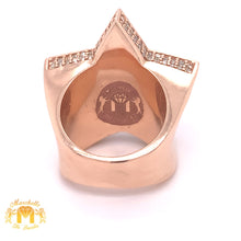 Load image into Gallery viewer, 14k Gold Star Ring with Round Diamond (3D, solid back)