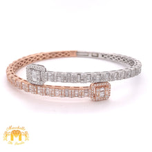 Load image into Gallery viewer, 4.5ct Baguette Diamond and 14k Gold 4.7mm Bangle Bracelet