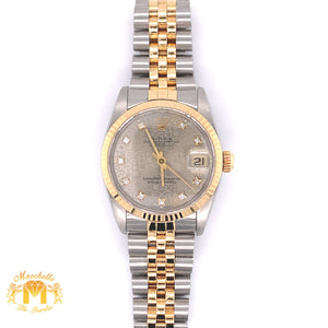 Rolex Datejust Watch with Two-tone Jubilee Bracelet (31 mm, factory diamond dial)