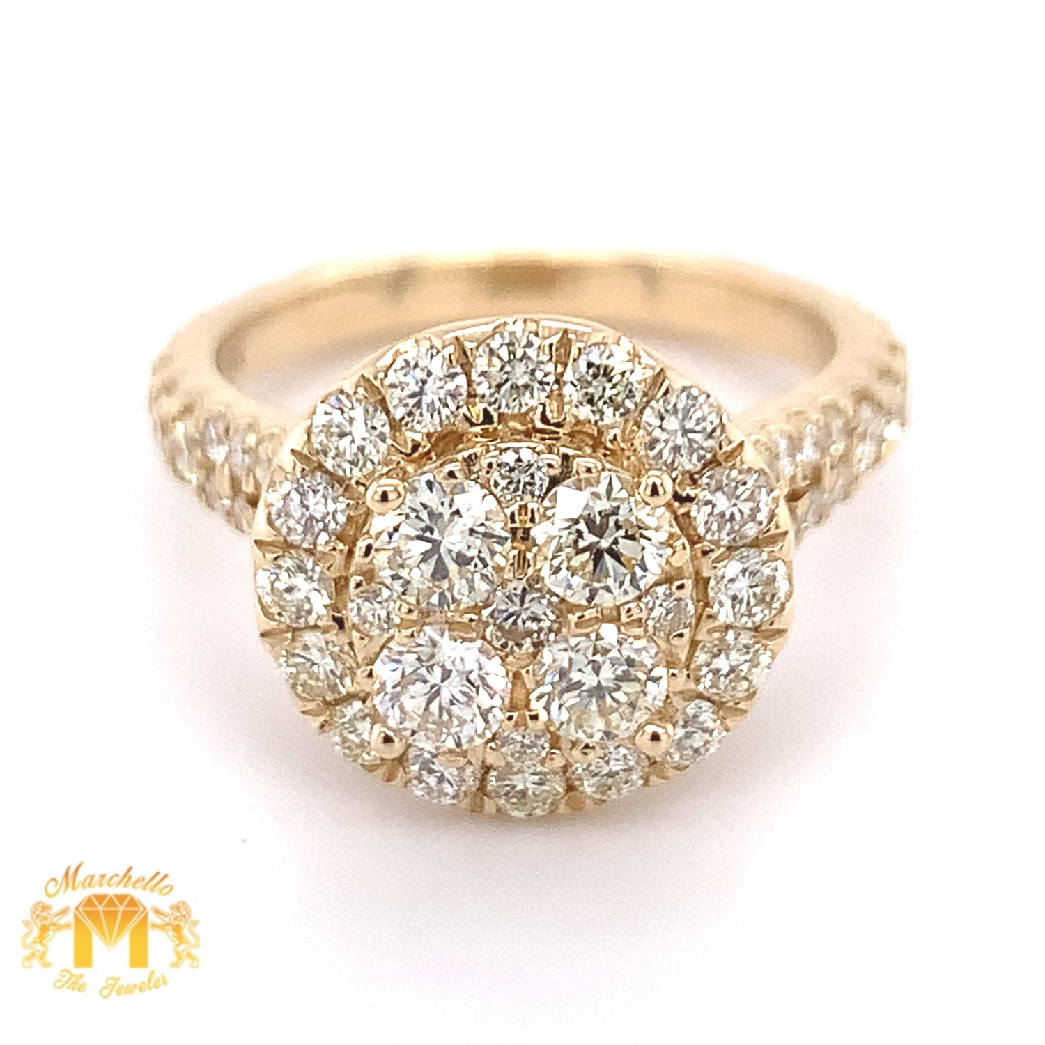 14k Gold Ladies' Round Ring with Jumbo Diamond(split shank)