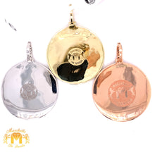 Load image into Gallery viewer, 14k Gold Memory Picture Pendant with Round Diamond  &amp; Gold Chain Set (Solid Back)