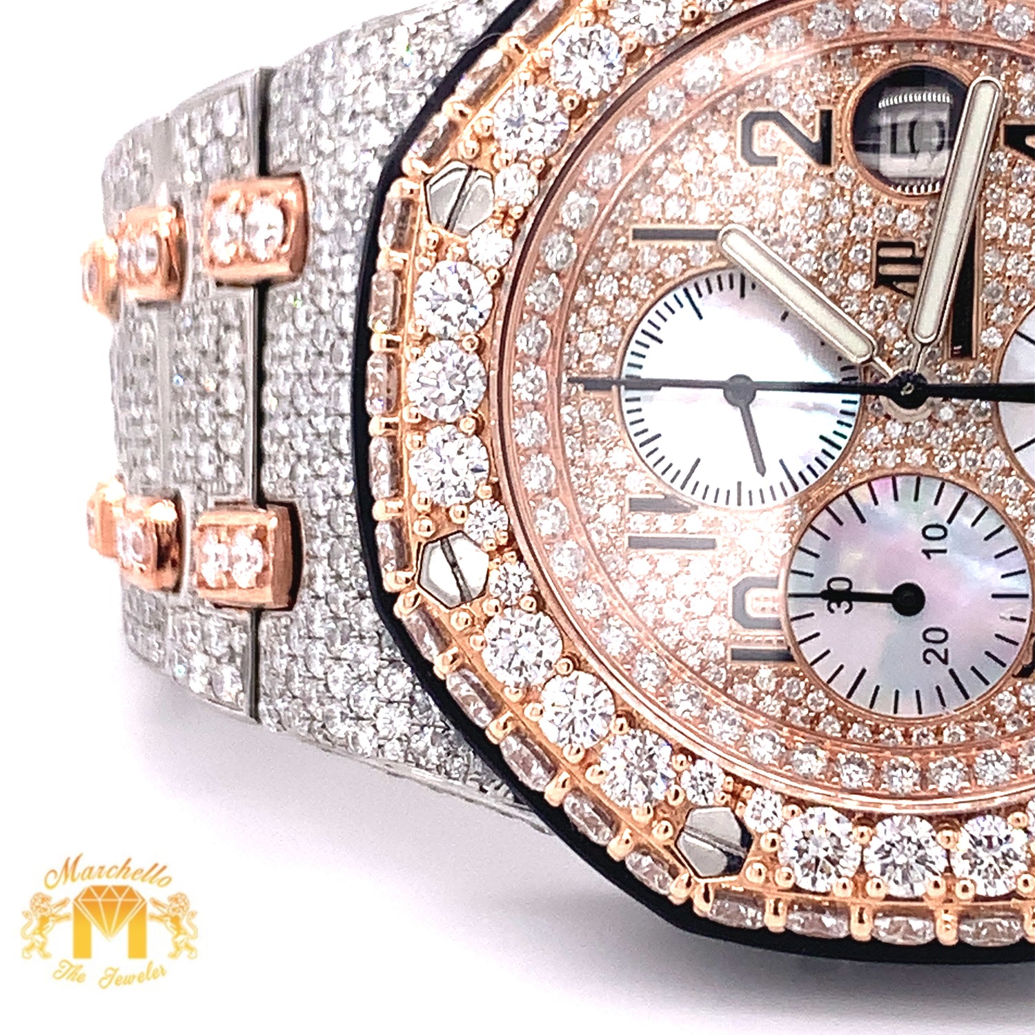 Iced Out 42mm Audemars Piguet  AP Diamond Watch (custom two-tone)