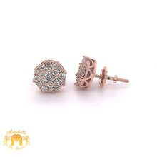 Load image into Gallery viewer, 14k Gold Round Diamond Earrings