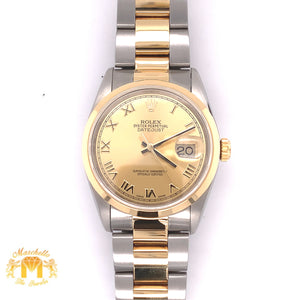 Rolex Datejust Watch with Two-tone Oyster Bracelet (36 mm, roman numerals dial)