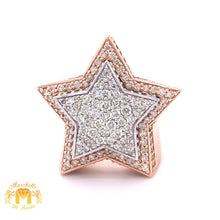 Load image into Gallery viewer, 14k Gold Star Ring with Round Diamond (3D, solid back)
