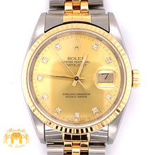 Load image into Gallery viewer, Rolex Datejust Watch with Two-tone Jubilee Bracelet (36 mm, factory diamond dial)