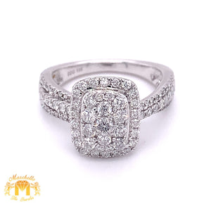 White Gold and Diamond Ladies' Ring (rectangular shape)