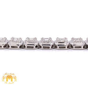 5.92ct Baguette & Round Diamond 18k White Gold Bracelet (VVS baguettes, unisex)