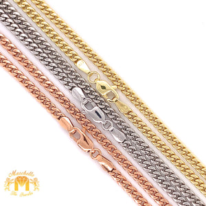 14k Gold Hamsa Pendant with Baguette Diamond & Gold Cuban Link Chain