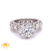 Load image into Gallery viewer, 4.45ct Diamond 18k White Gold Eternity Engagement Ring (solitaire center 2ct)