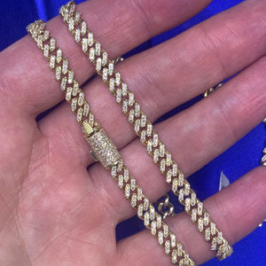 3.94ct Diamond and Gold 6MM Miami Cuban Link Chain (box clasp)