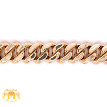 Load image into Gallery viewer, 9ct Baguette &amp; Round Diamond and Gold 15MM Cuban Bracelet (prong set, box clasp)