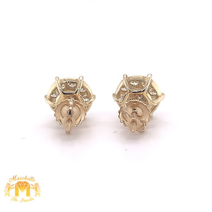 14k Gold Round Diamond Earrings
