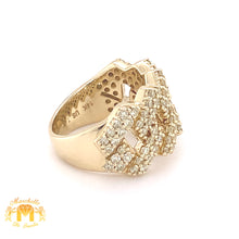 Load image into Gallery viewer, 14k Gold Cuban Link Diamond  Ring (2 row prong setting)