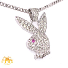 Load image into Gallery viewer, 14k Gold XL Playboy Bunny Pendant with Round Diamond and Gold Chain Set (solid back)