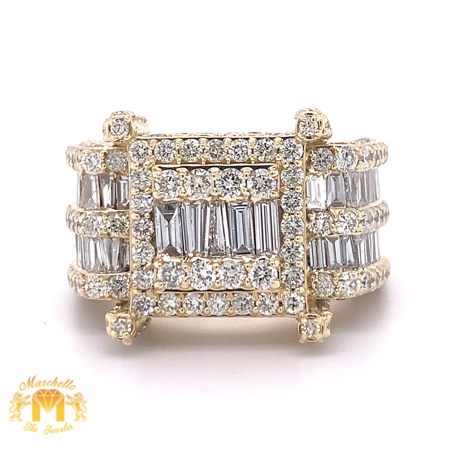6ct XL Baguette Diamond and 14k Gold Monster 