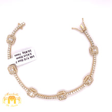 Load image into Gallery viewer, 14k Gold Fancy Ladies’ Bracelet with Round and Baguette Diamond