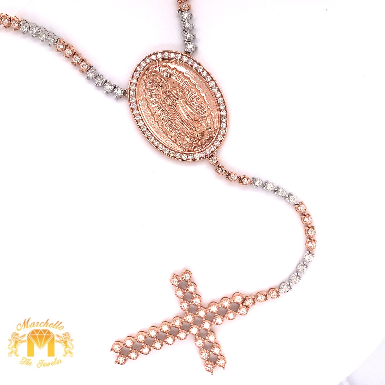 7.65ct Diamond 14k Gold Rosary