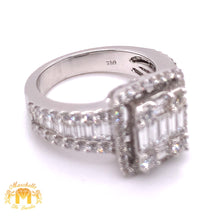 Load image into Gallery viewer, 18k White Gold XL Love Ring with Baguette Diamond (jumbo VVS baguettes)