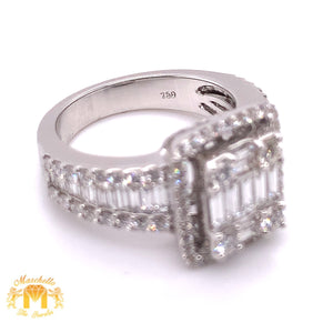 18k White Gold XL Love Ring with Baguette Diamond (jumbo VVS baguettes)