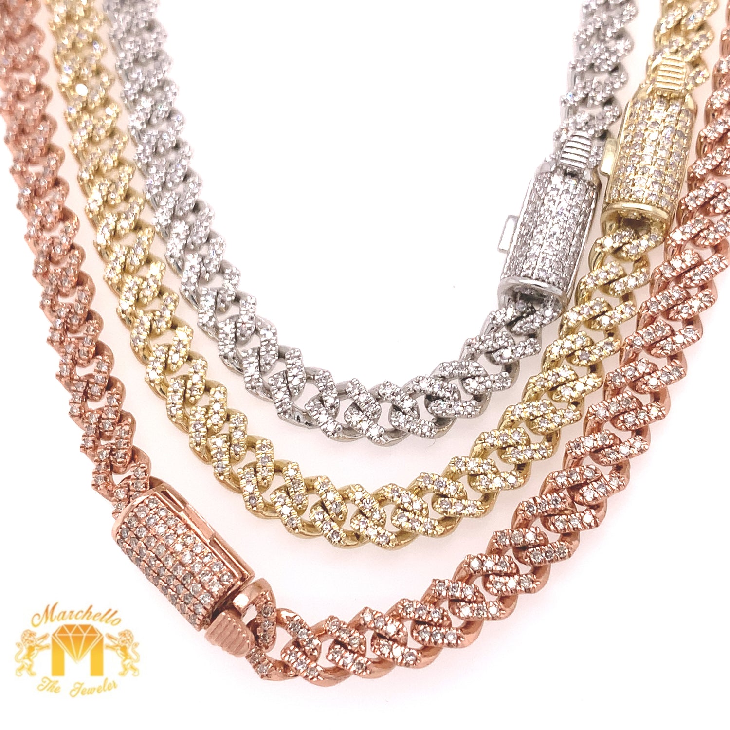 3.94ct Diamond and Gold 6MM Miami Cuban Link Chain (box clasp)